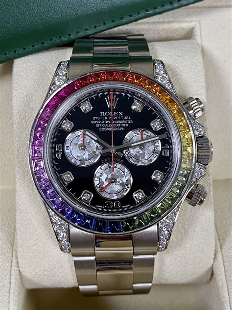 rainbow rolex white gold|rolex daytona rainbow 2022 price.